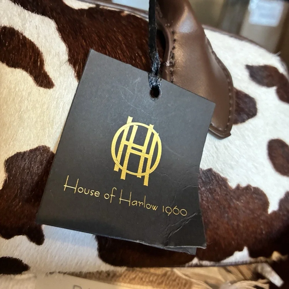 NWT House of Harlow 1960 Brown and Black Cow Print (genuine calf hair) handbag - Picture 6 of 7